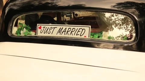 Car Just Married Stock Footage 42524833