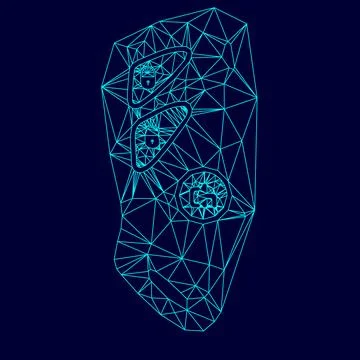 Car key and of the alarm system low poly triangulation triangulated polygonal Stock Illustration