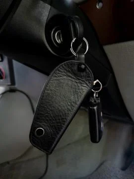 Car key and remote control, prepare to start the engine Stock Photos