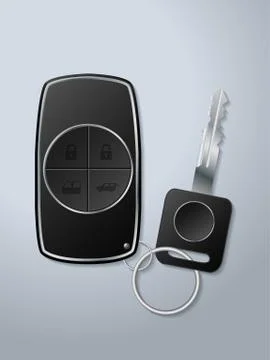 Car key and remote with functions Illustrazione stock
