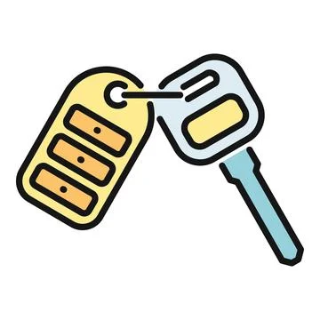 Car key and remote opening vector flat icon 스톡 일러스트
