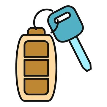 Car key and remote securing automobile access Stock Illustration