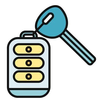 Car key and remote unlocking device icon Stock Illustration