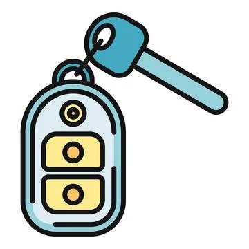 Car key and remote unlocking vehicle security access Stockillustratie