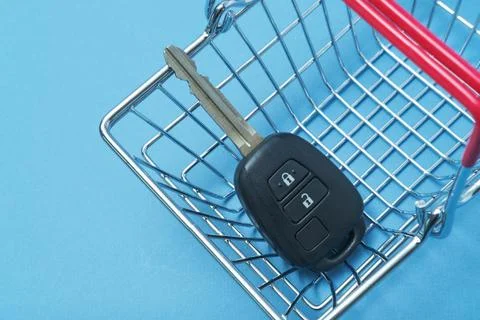 Car key in a basket. Stock Photos