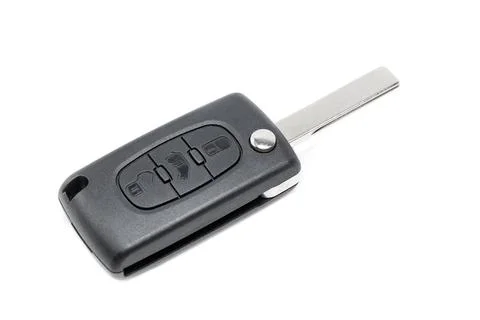 Car key blank, bare key without notches Stock Photos