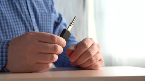 Car key in the hand of the manager. Stock Footage 166514115