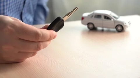 Car key in the hand of the manager. Stock Footage 166995647