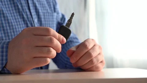 Car key in the hand of the manager. Stock Footage 167212302