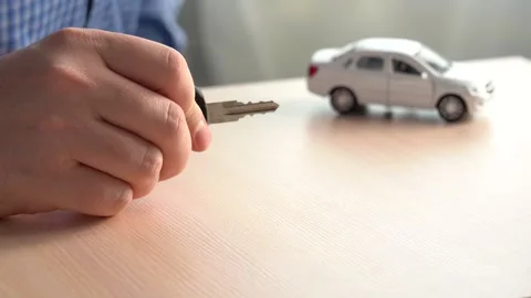 Car key in the hand of the manager. Stock Footage 167212408