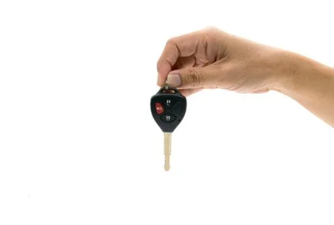 Car key with hand Stock Photos
