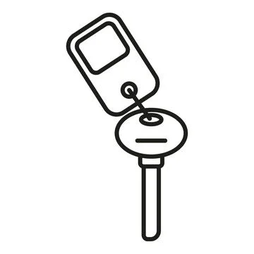 Car key holding remote control fob outline icon Stock Illustration
