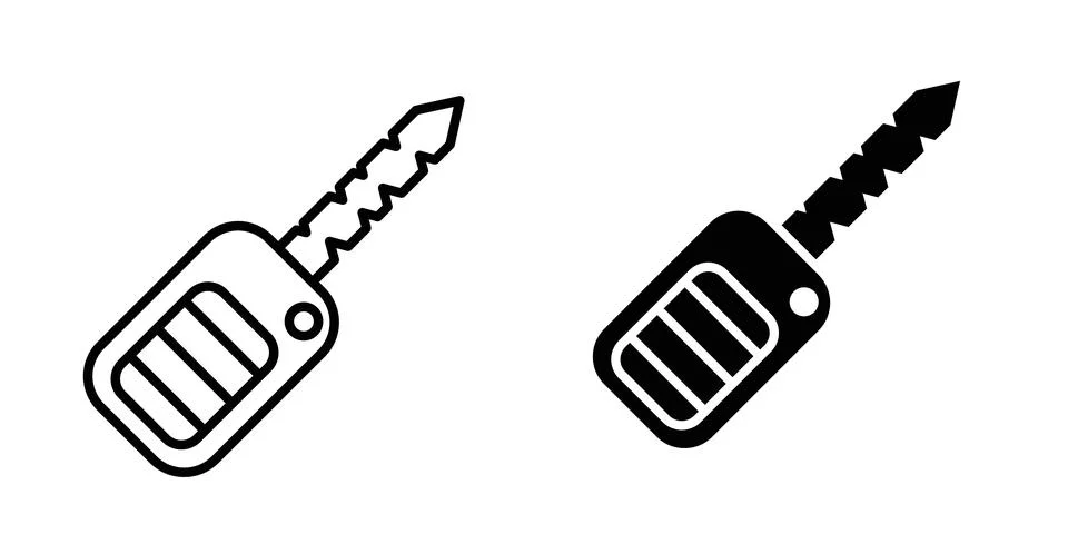 Car key icon thin line and clipart style vector set Stock Illustration