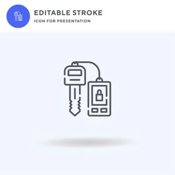 Car Key icon vector, filled flat sign, solid pictogram isolated on white, logo 库存插图