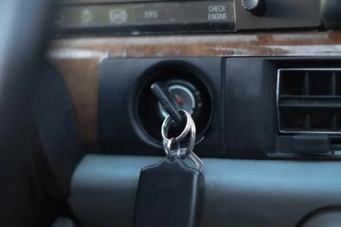 Car key in ignition Stock-Fotos