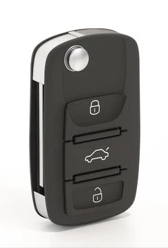 Car key isolated on white background. 3D illustration Ilustração Stock