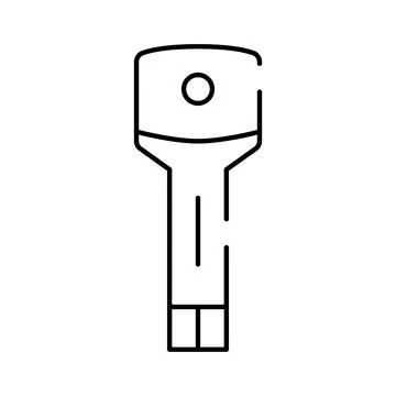 Car key line icon for access security Ilustración de archivo