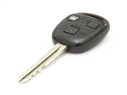 Car key, object isolated on white background . Stock Photos