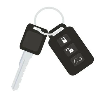 Car key with remote control flat Stock Illustration