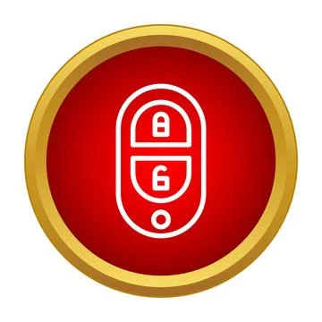 Car key remote control flat design icon Ilustração Stock