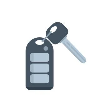 Car key with remote control hanging on ring Stock Illustration
