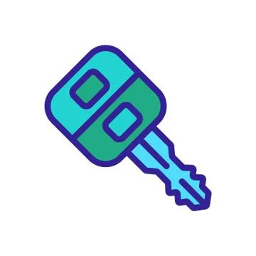 Car key with remote control icon vector outline illustration Stock Illustration