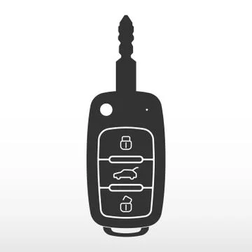 Car key with remote control. Illustrazione stock