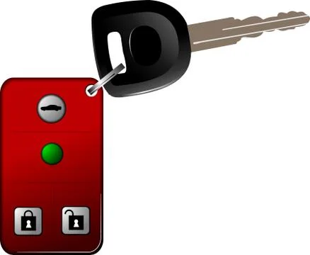 Car key with remote control isolated over white background. Vector illustrati Stock Illustration