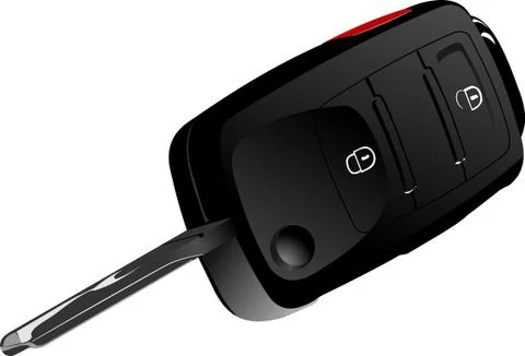 Car key with remote control isolated over white background Stock Illustration