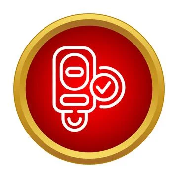 Car key remote control with security check mark Stock Illustration