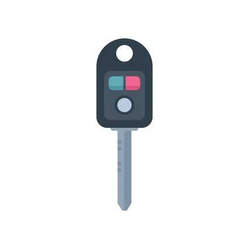 Car key with remote control showing lock and unlock buttons Stock Illustration