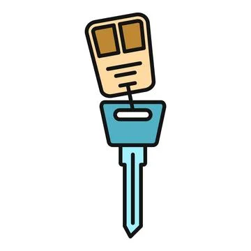 Car key with remote controlling vehicle security Stock Illustration