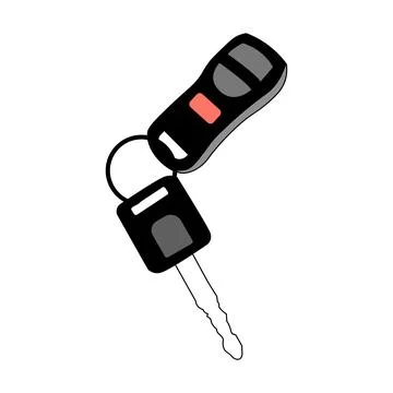 Car Key with Remote Key Fob Stock Illustration