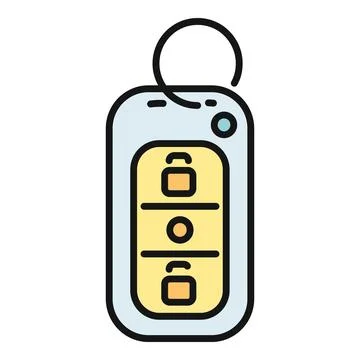 Car key remote smart fob locking icon Stock Illustration