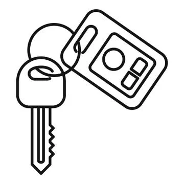 Car key security icon, outline style Ilustración de archivo