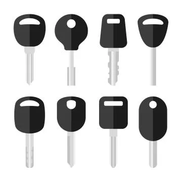 Car Key Set on White Background.Vector 库存插图