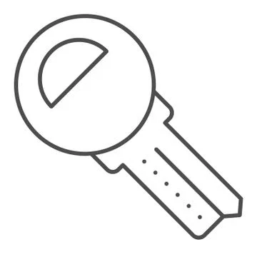 Car key thin line icon. Unlock vector illustration isolated on white. Security Stock Illustration