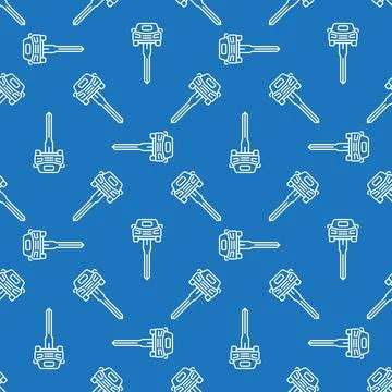 Car Key vector Rental concept line seamless pattern 스톡 일러스트