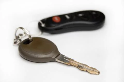 Car key on a white background Stock Photos