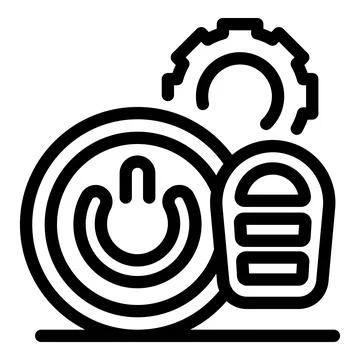 Car keyless entry system with remote start and gear shift icon showing inno.. Stock Illustration