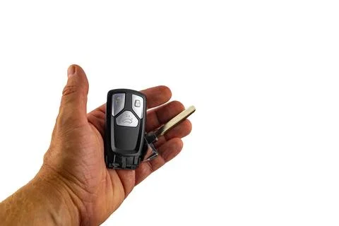 Car keys, central locking remote control on your hand Stock Photos