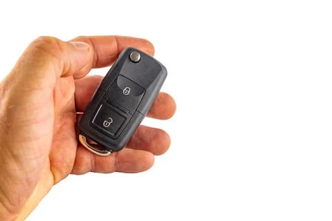 Car keys, central locking remote control on your hand Stock Photos