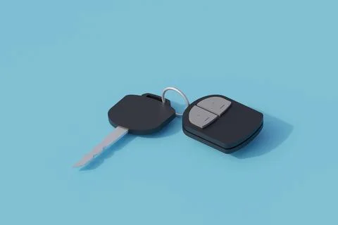 Car keys single isolated object. 3d render illustration イラスト素材