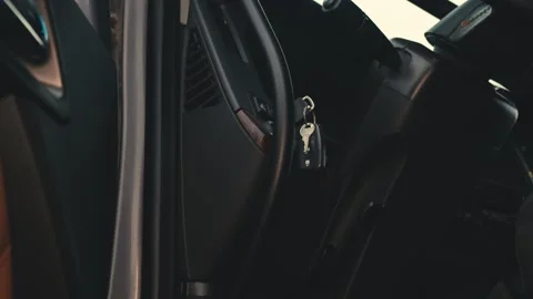 Car keys swinging in the ignition 스톡 동영상 346007194