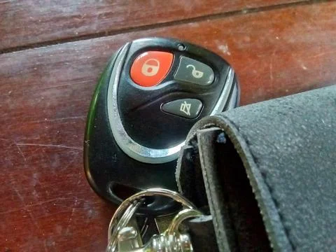 Car keys on the table Stockfoto's