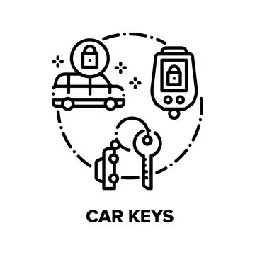 Car Keys Trinket Vector Concept Black Illustrations Stock Illustration