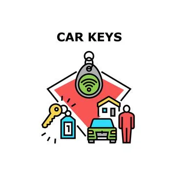 Car Keys Trinket Vector Concept Color Illustration Stock Illustration