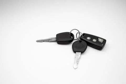 Car keys on white background Stock Photos