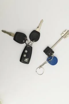 Car keys on white background Stock Photos