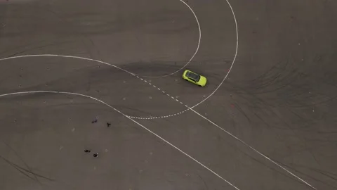Car is at the landfill from the top Stock Footage 235317396
